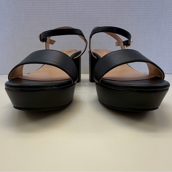 NWOT Bandolino Black Leather Block Heel Sandals - Minimalist & Versatile Size 8 - Picture 6 of 11